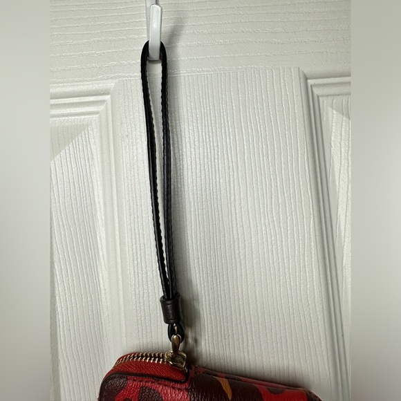 Coach Red Leopard Print Wristlet - Picture 14 of 14